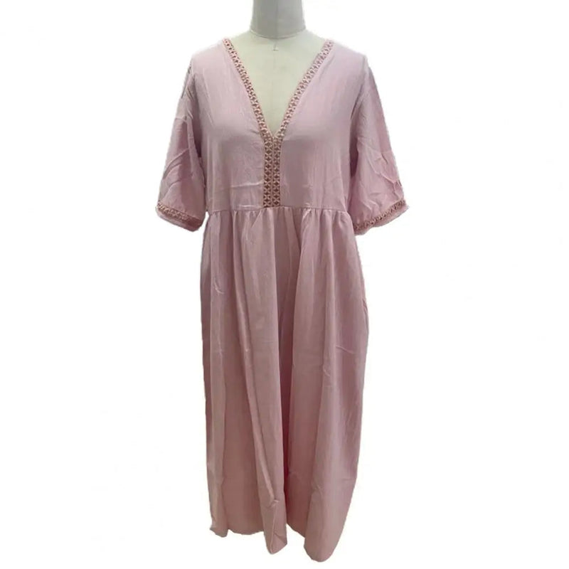 Casual Elegant Plus Size Midi Dress for Summer-Light Yellow-2XL-State of Style