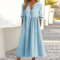 Casual Elegant Plus Size Midi Dress for Summer-Light Yellow-2XL-State of Style