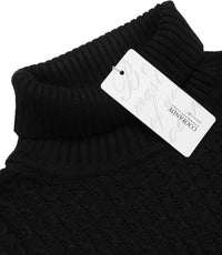 Casual Knitted Men's Turtleneck Sweater - Sander-Black-S-State of Style