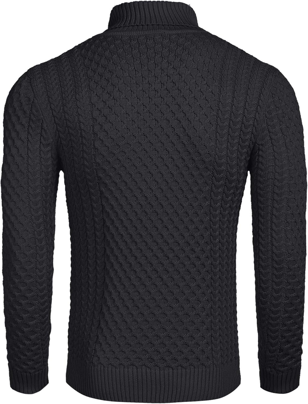 Casual Knitted Men's Turtleneck Sweater - Sander-Black-S-State of Style