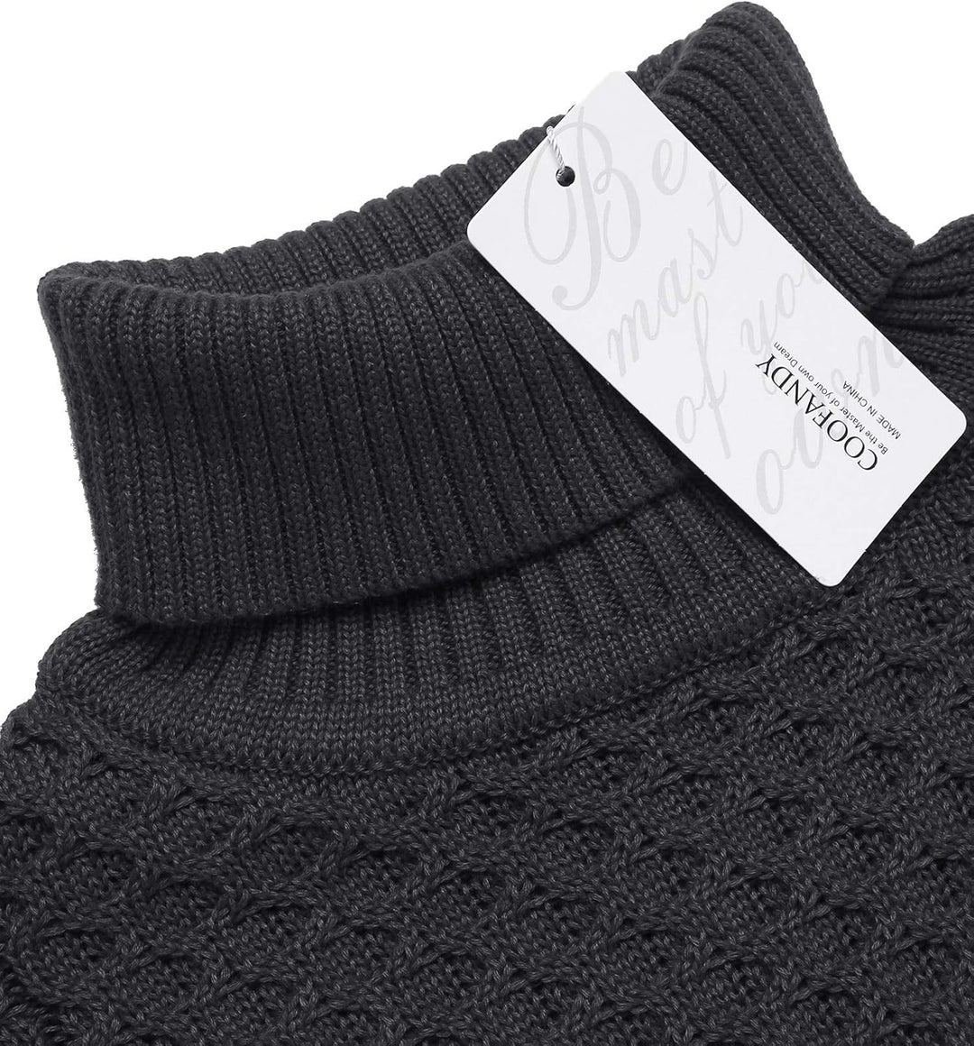 Casual Knitted Men's Turtleneck Sweater - Sander-Black-S-State of Style