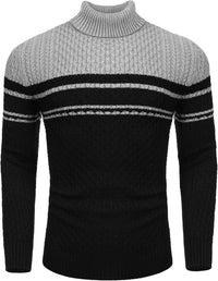 Casual Knitted Men's Turtleneck Sweater - Sander-Black-S-State of Style