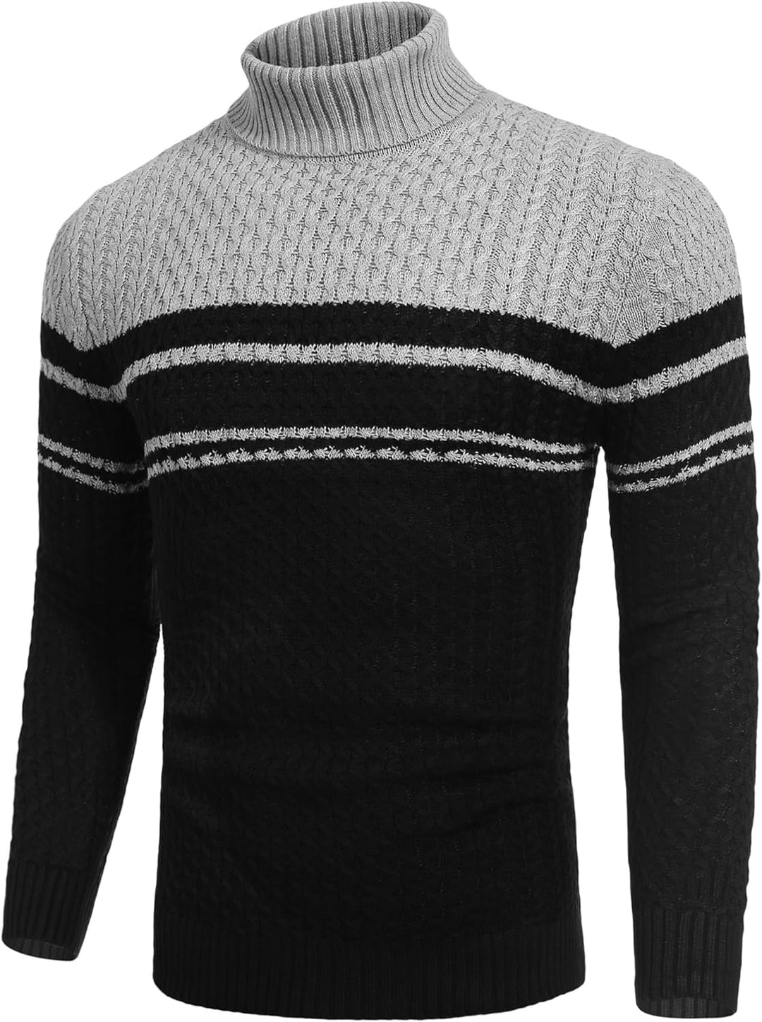 Casual Knitted Men's Turtleneck Sweater - Sander-Black-S-State of Style