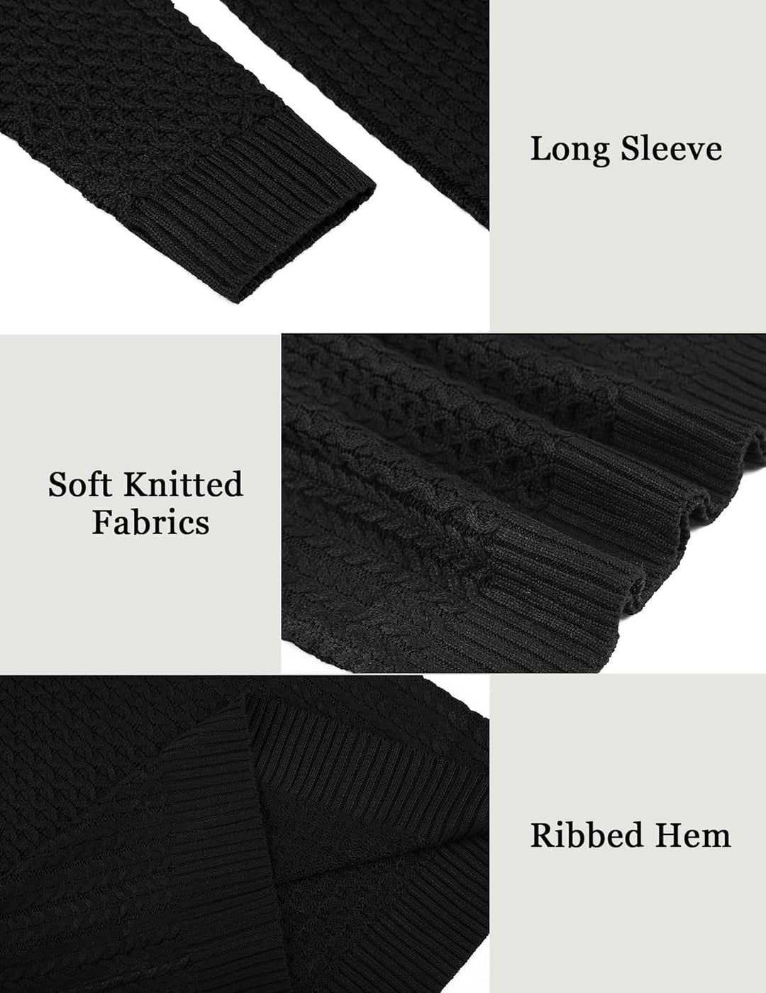Casual Knitted Men's Turtleneck Sweater - Sander-Black-S-State of Style