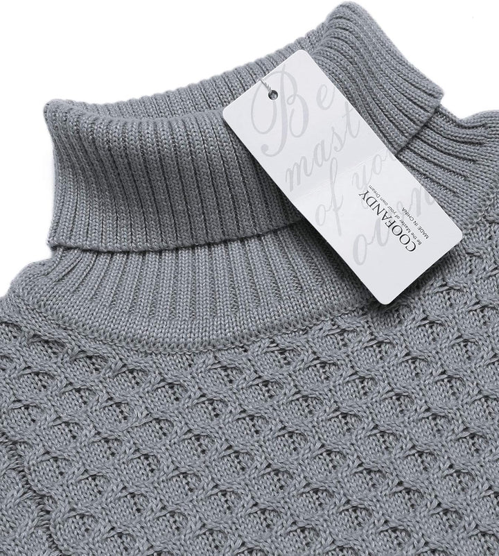 Casual Knitted Men's Turtleneck Sweater - Sander-Black-S-State of Style