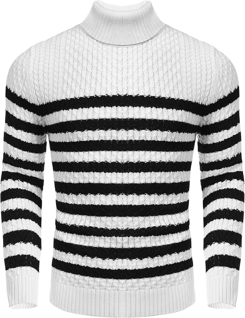 Casual Knitted Men's Turtleneck Sweater - Sander-Black-S-State of Style
