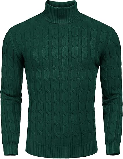 Casual Knitted Men's Turtleneck Sweater - Sander-Green-S-State of Style