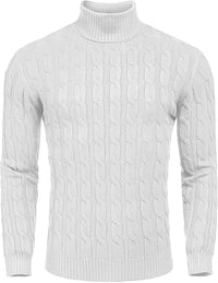 Casual Knitted Men's Turtleneck Sweater - Sander-White-S-State of Style
