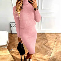 Casual Knitted Set (Sweater + Skirt) - Mira-Pink-S-State of Style