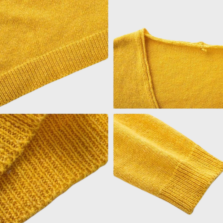 Casual Knitted Women's Sweater - Mila-Yellow-S-State of Style