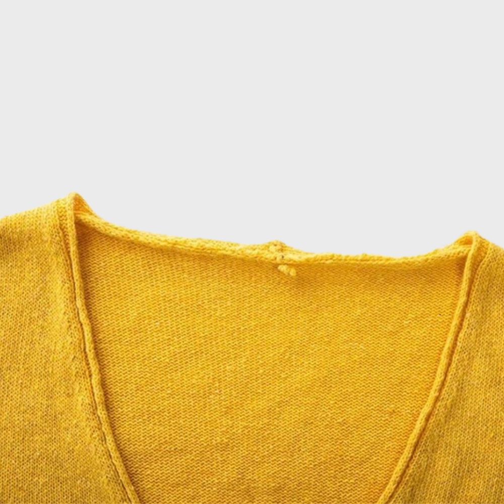 Casual Knitted Women's Sweater - Mila-Yellow-S-State of Style