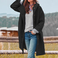 Casual Long Ladies Coat - Aria-Black-S-State of Style