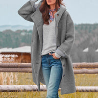 Casual Long Ladies Coat - Aria-Grey-S-State of Style