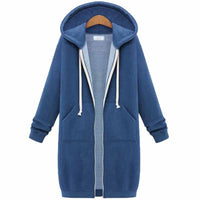 Casual Long Women's Vest - CozyZip-Blue-M-State of Style