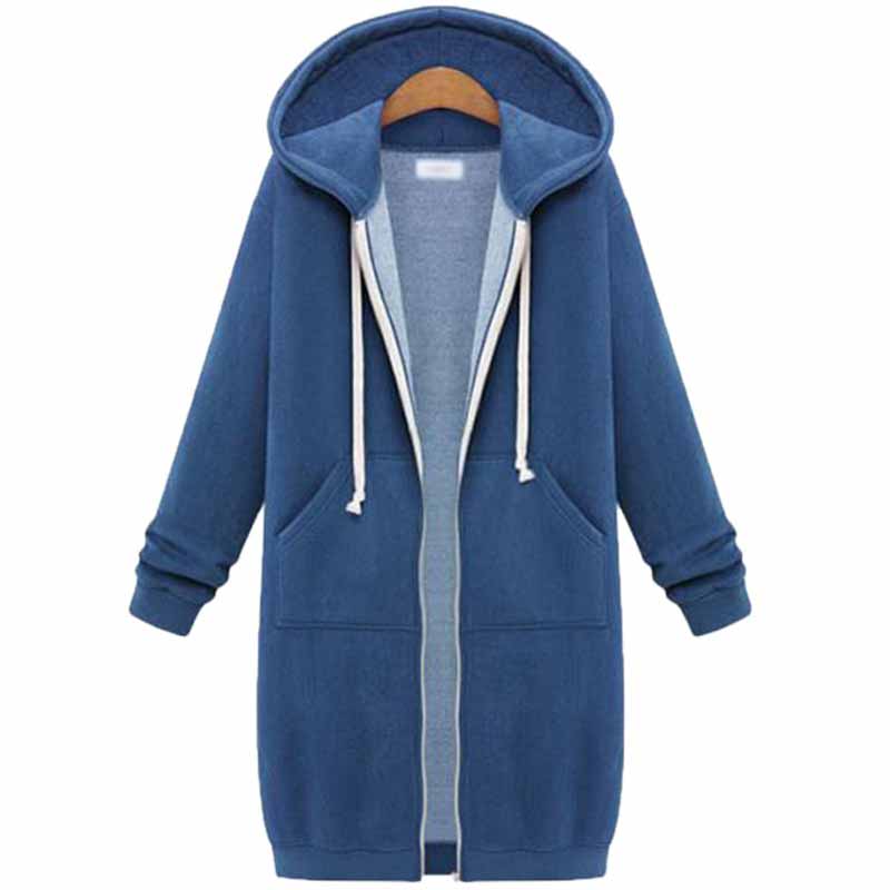 Casual Long Women's Vest - CozyZip-Blue-M-State of Style