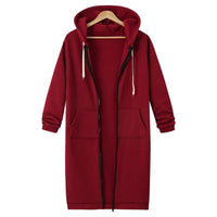 Casual Long Women's Vest - CozyZip-Burgundy-M-State of Style