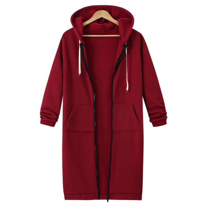Casual Long Women's Vest - CozyZip-Burgundy-M-State of Style