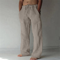 Casual men's linen trousers with a wide cut for summer – Elias-Gray-S-State of Style