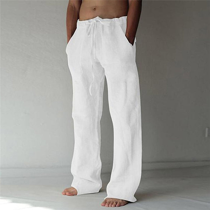 Casual men's linen trousers with a wide cut for summer – Elias-White-S-State of Style