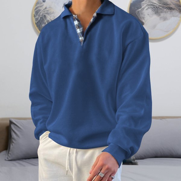 Casual Men's Polo Sweater - Oliver-Navy-S-State of Style