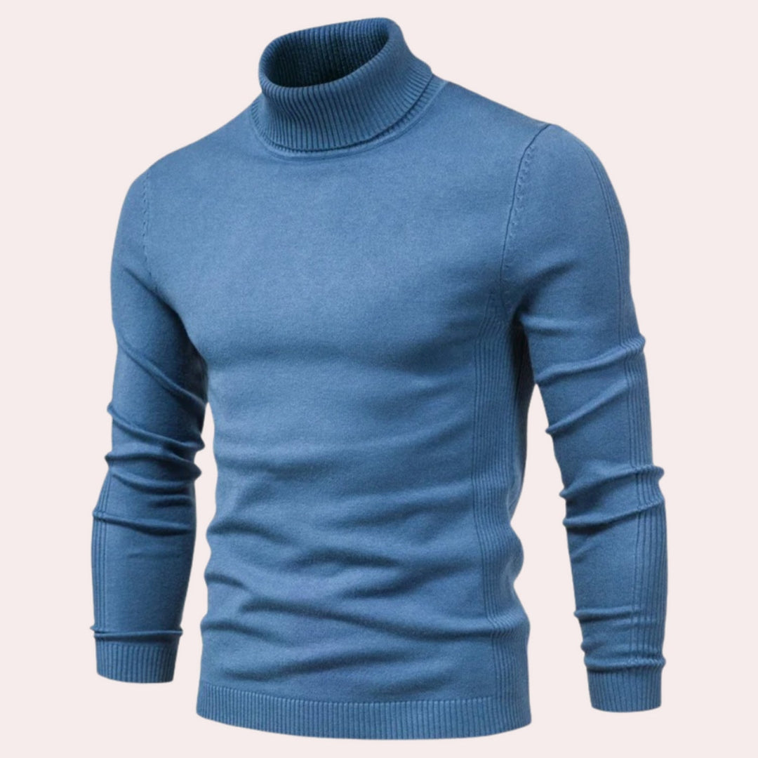 Casual Men's Turtleneck - Noah-Blue-S-State of Style