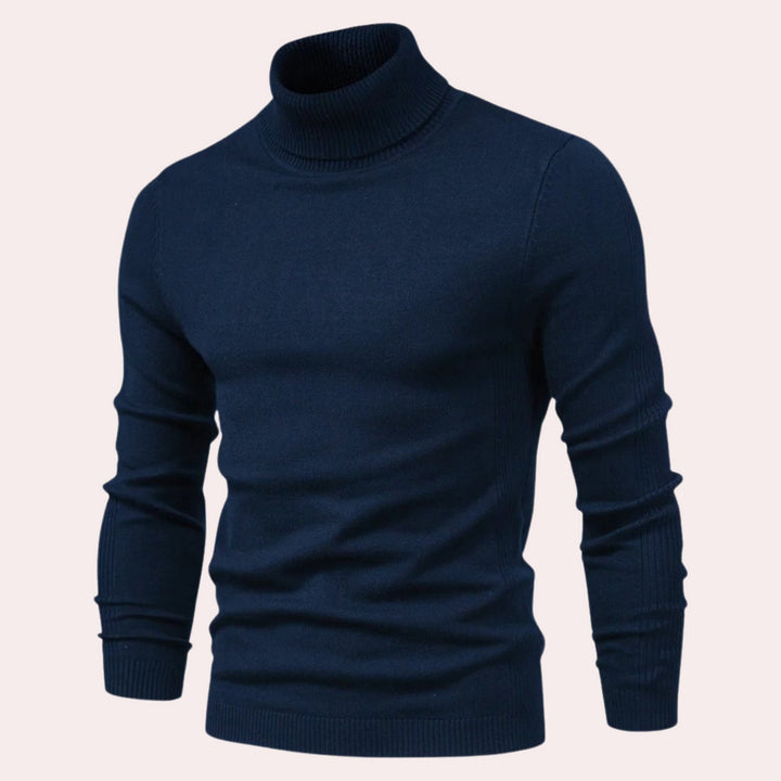 Casual Men's Turtleneck - Noah-Navy-S-State of Style