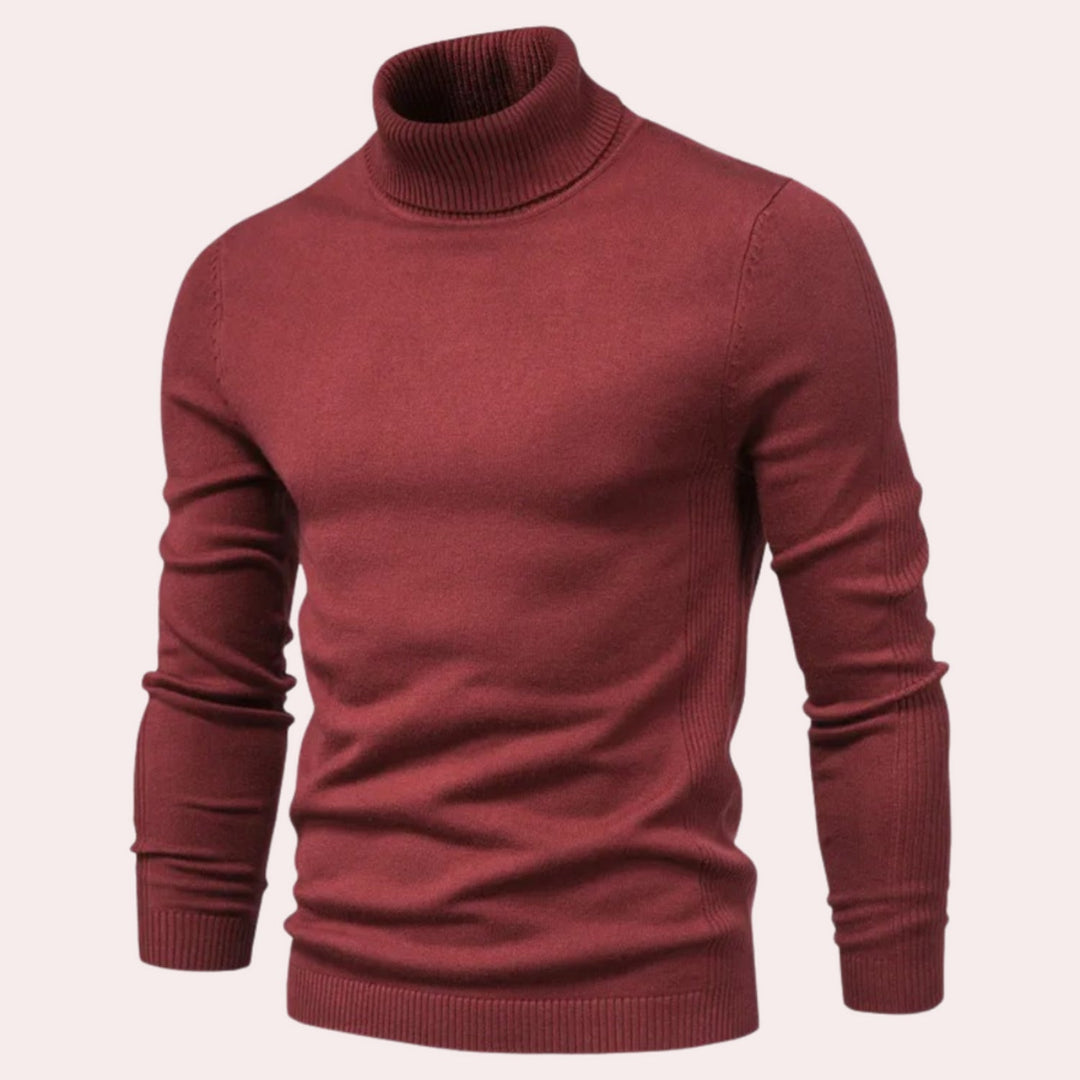 Casual Men's Turtleneck - Noah-Red-S-State of Style