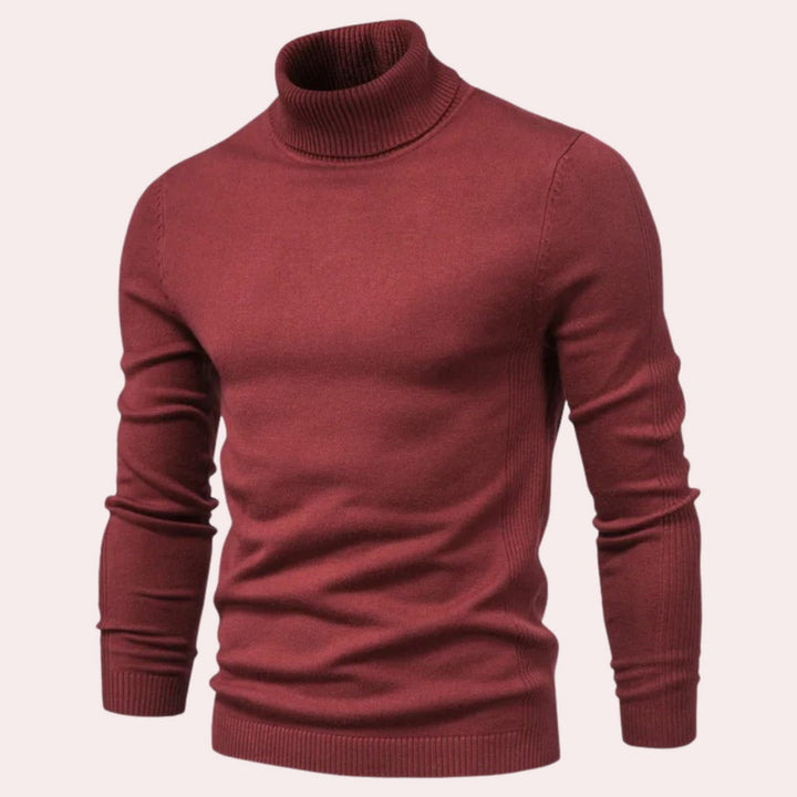 Casual Men's Turtleneck - Noah-Red-S-State of Style