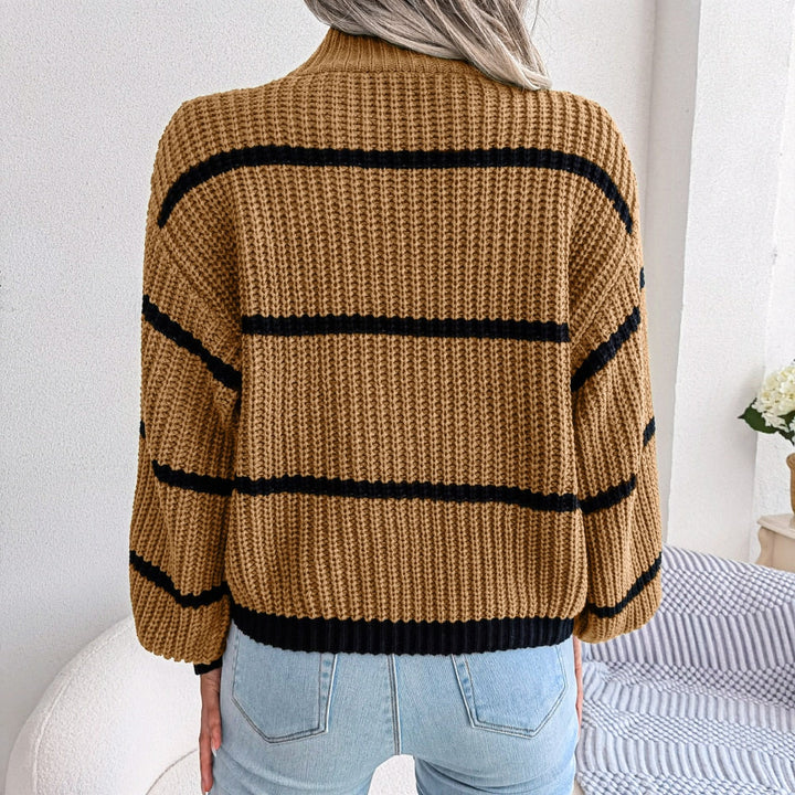 Casual Ribbed Turtleneck - Elara-Army Green-S-State of Style