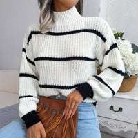 Casual Ribbed Turtleneck - Elara-Ivory-S-State of Style