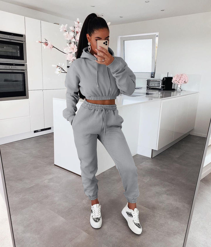 Casual Soft Jogging Set – Ella-Grey-S-State of Style