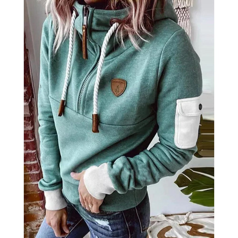 Casual Solid Colour Hoodie - Luna-Green-S-State of Style