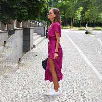 Casual Summer Dress - Luna-Red/Blue-S-State of Style