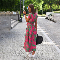 Casual Summer Dress - Luna-Red/Blue-S-State of Style