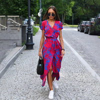 Casual Summer Dress - Luna-Red/Blue-S-State of Style