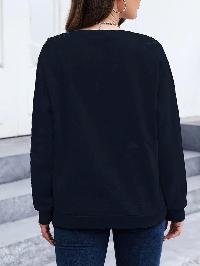 Casual Sweatshirt with Feather Print - Marisa-Dark Green-S-State of Style