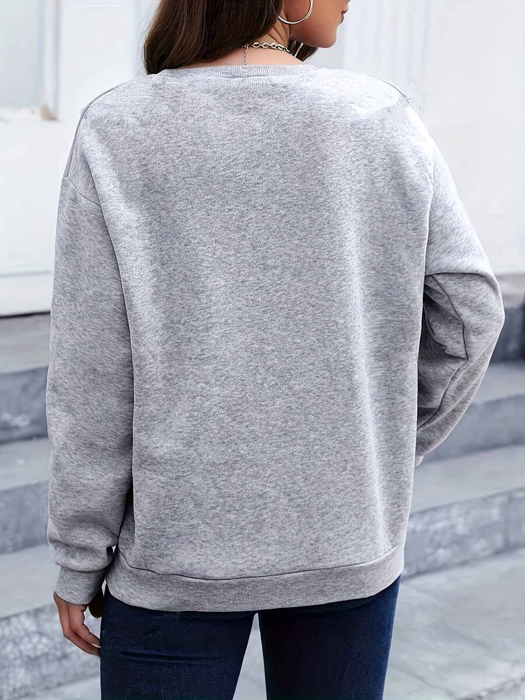 Casual Sweatshirt with Feather Print - Marisa-Dark Green-S-State of Style