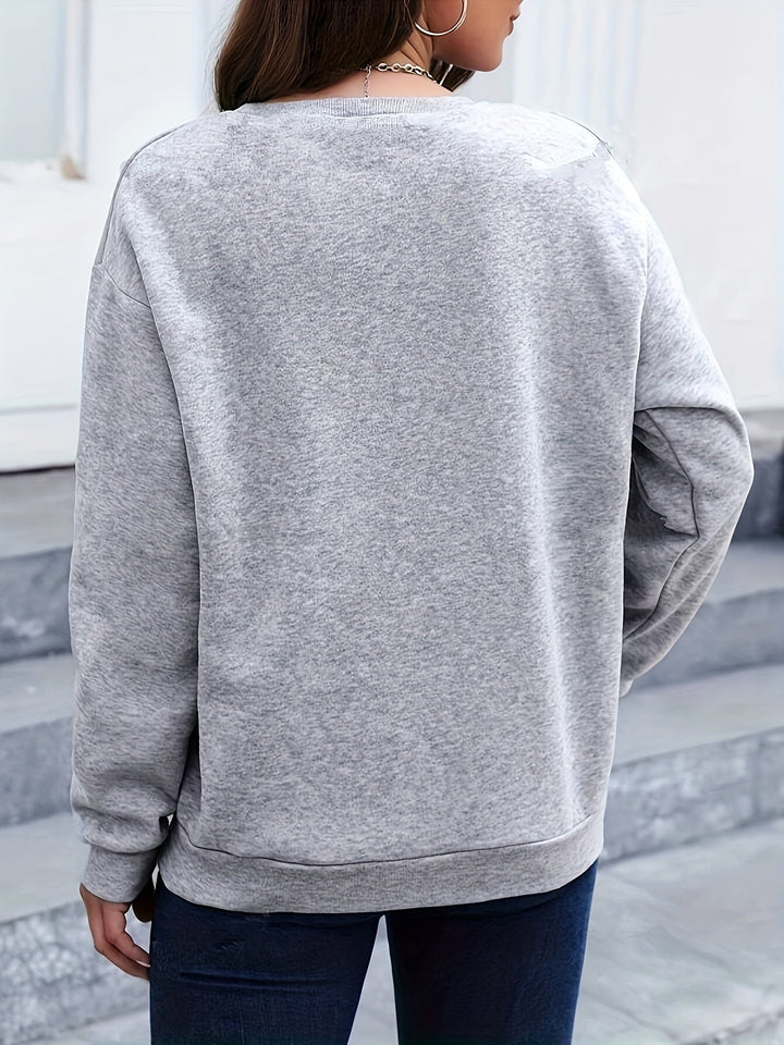 Casual Sweatshirt with Feather Print - Marisa-Dark Green-S-State of Style