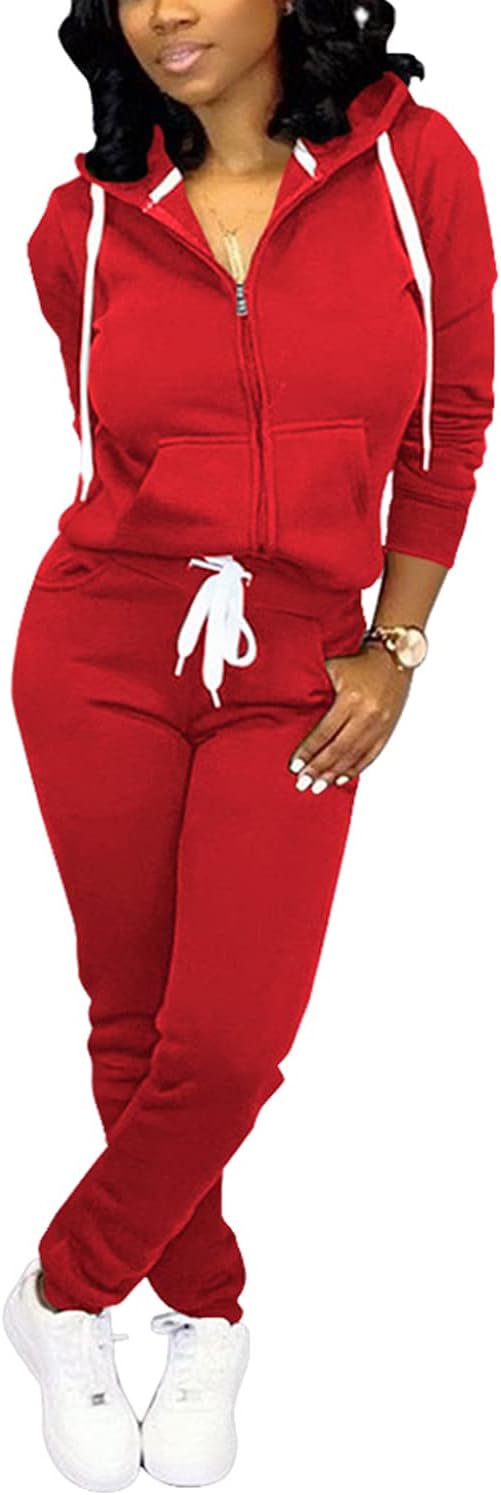 Casual Women's Jogging Suit - Mia-Red-S-State of Style