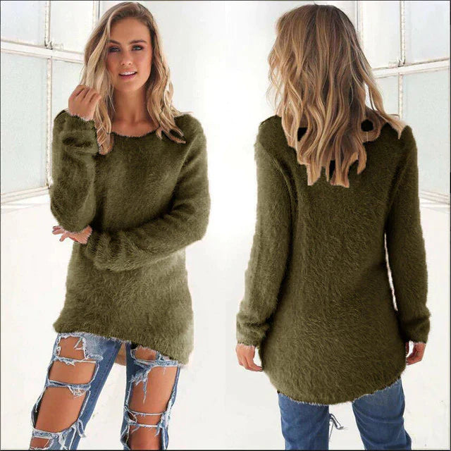 Casual Women’s Jumper - Ella-Army Green-S-State of Style