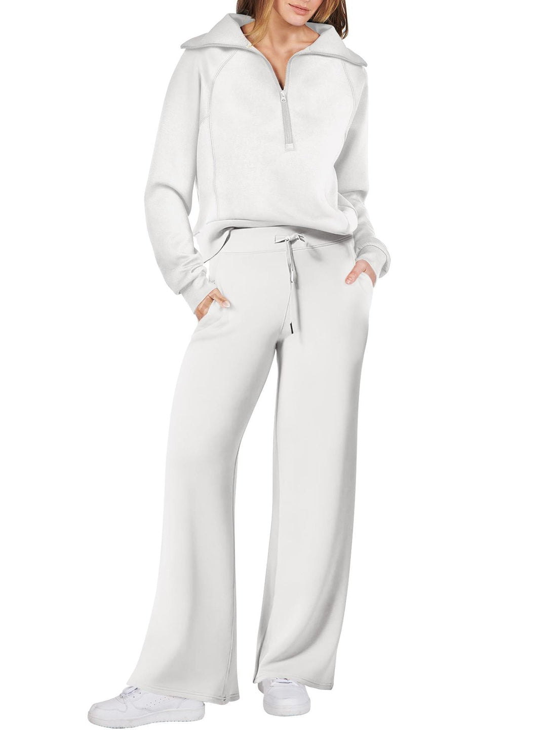Casual Women's Lounge Set - Luna-White-S-State of Style