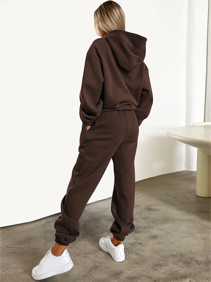 Casual Women's Sweatpants & Jumper Set - Harper-Brown-S-State of Style