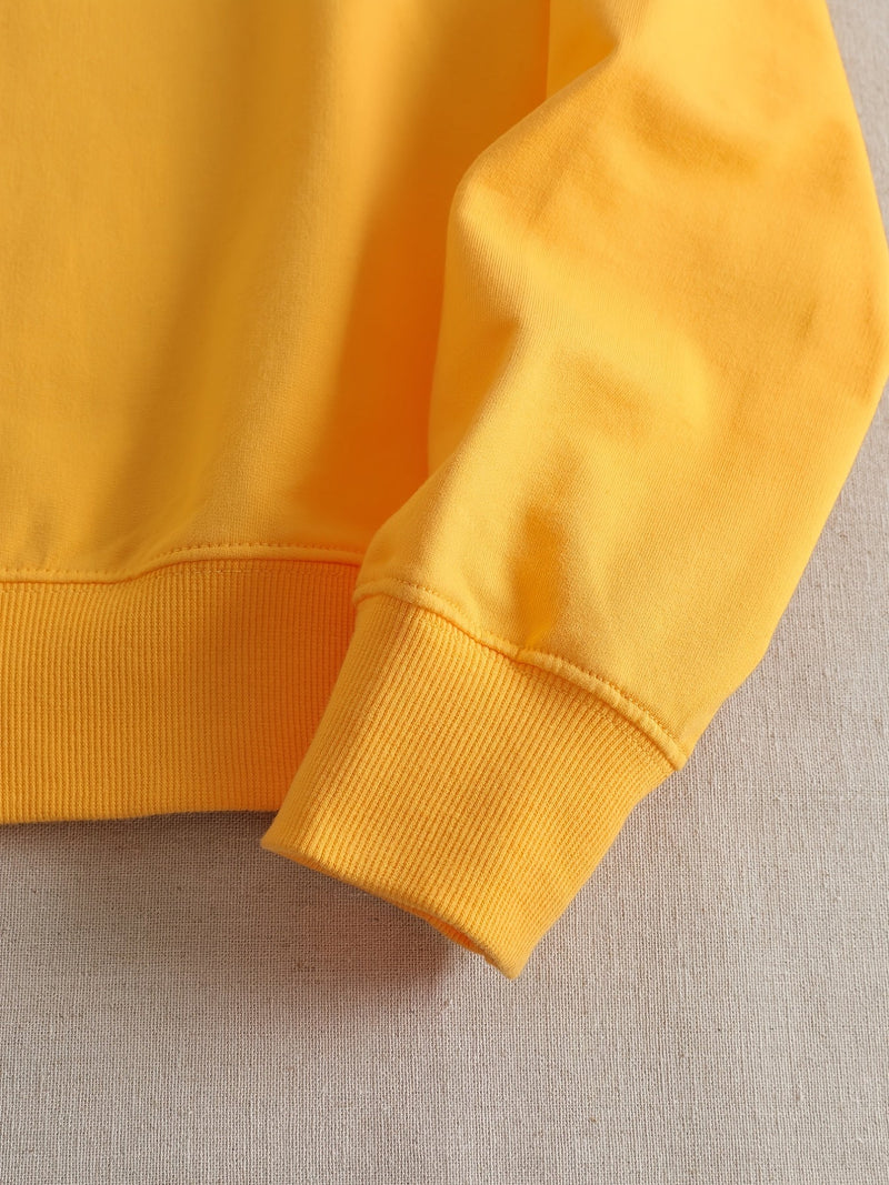 Casual Yellow Sweatshirt with Humorous Graphic Print - Elara-S-State of Style
