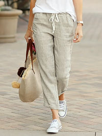 CasualPants | Women's Trousers-Khaki-S-State of Style