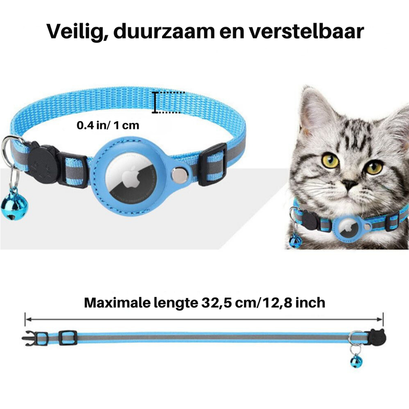 Cat Collar with Safety Buckle - Milo-Without GPS tracker-Black-State of Style