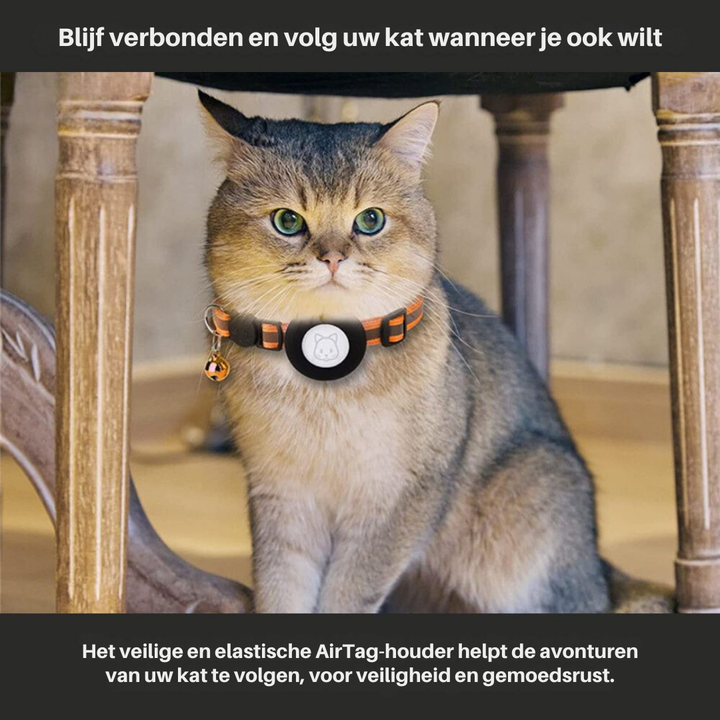 Cat Collar with Safety Buckle - Milo-Without GPS tracker-Black-State of Style