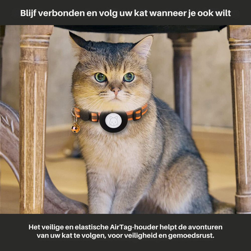 Cat Collar with Safety Buckle - Milo-Without GPS tracker-Black-State of Style
