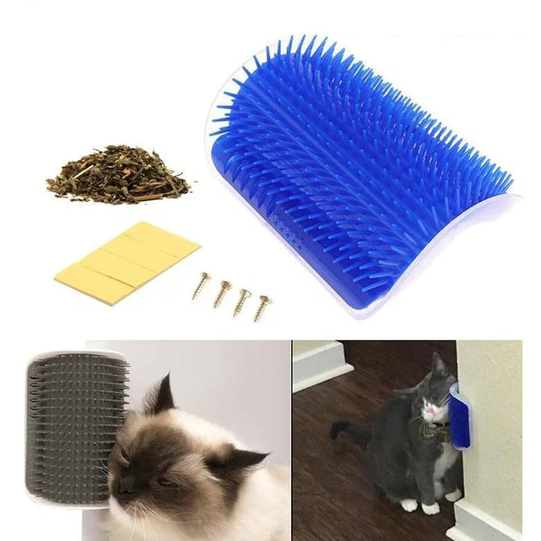 Cat Corner Brush for Self-Grooming - PurrGroom-Blue-9x13cm-State of Style