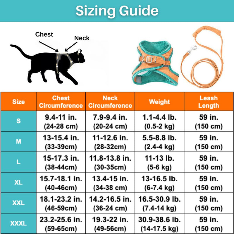 Cat Harness - Oscar-Orange | Teal-S-State of Style