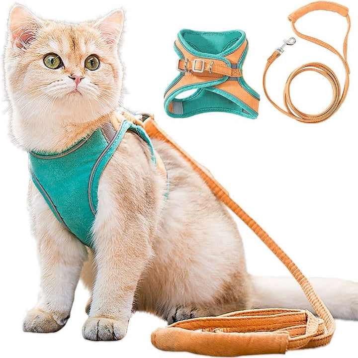 Cat Harness - Oscar-Orange | Teal-S-State of Style
